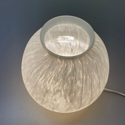 White Glass Mushroom Table Desktop attributed to Hustadt Lights, Germany, 1970s-QZ-1428319