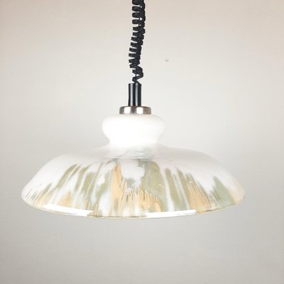 White Glass Pendant Lamp, 1970s-WQC-843097