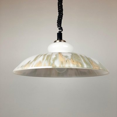 White Glass Pendant Lamp, 1970s-WQC-843097