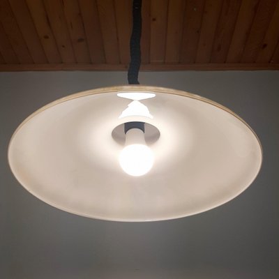 White Glass Pendant Lamp, 1970s-WQC-843097