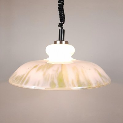 White Glass Pendant Lamp, 1970s-WQC-843097