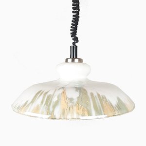 White Glass Pendant Lamp, 1970s-WQC-843097