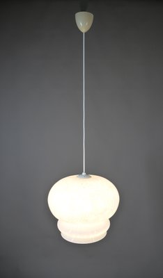 White Glass Pendant Lamp with Air Pockets from Peill & Putzler, Germany, 1970s-JV-2034879