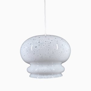 White Glass Pendant Lamp with Air Pockets from Peill & Putzler, Germany, 1970s-JV-2034879