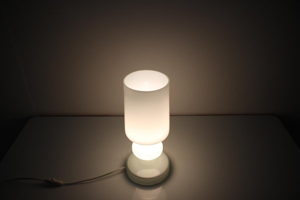 White Glass Table Lamp by Stefan Tabery, 1930s-TZ-975084