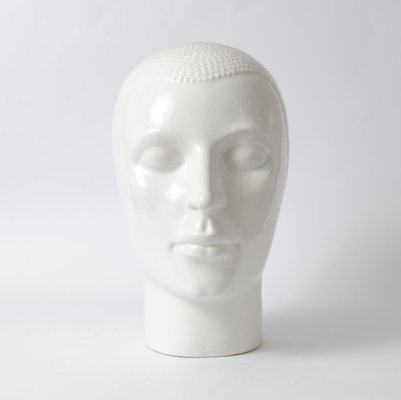 White Glazed Earthenware Head from Royal Delft, 1970s-IXK-846764