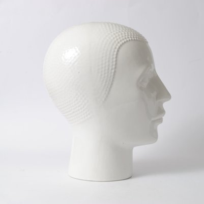 White Glazed Earthenware Head from Royal Delft, 1970s-IXK-846764