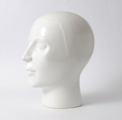 White Glazed Earthenware Head from Royal Delft, 1970s-IXK-846764