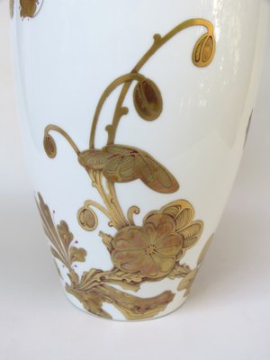 White Gold Porcelain Serenade Floor Vase from Ak Emperor, W. Germany, 1970s-EY-1367191