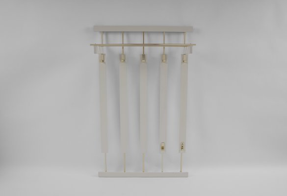 White-Gold Wall Wardrobe with a Hat Bracket, 1960s-KQB-1437932