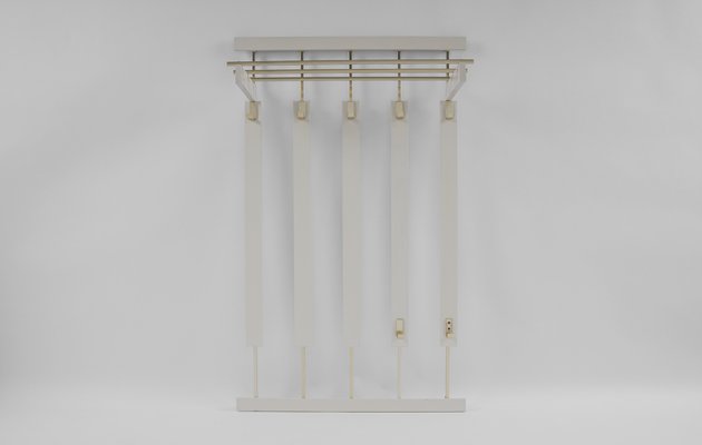 White-Gold Wall Wardrobe with a Hat Bracket, 1960s-KQB-1437932