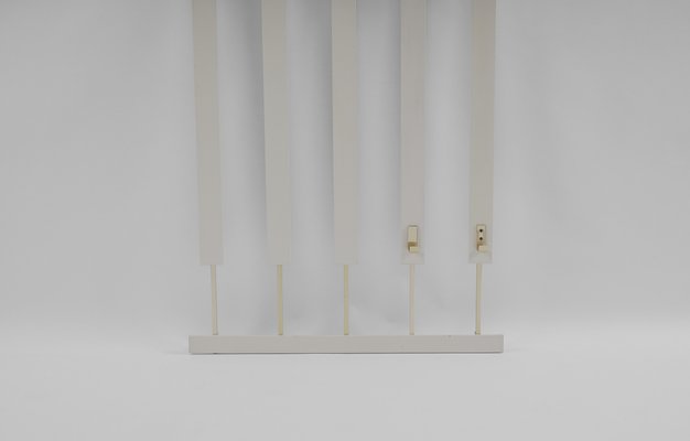 White-Gold Wall Wardrobe with a Hat Bracket, 1960s-KQB-1437932