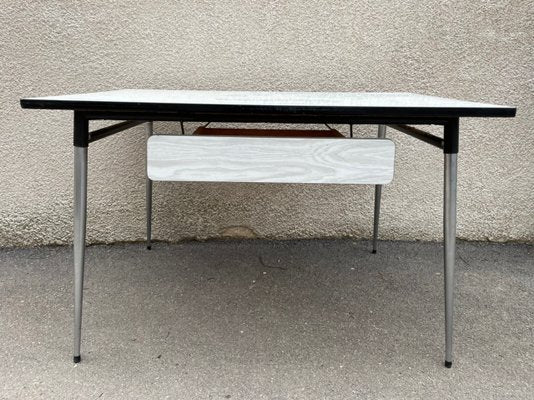 White-Grey Formica Dining Table, 1950s-SDV-864642