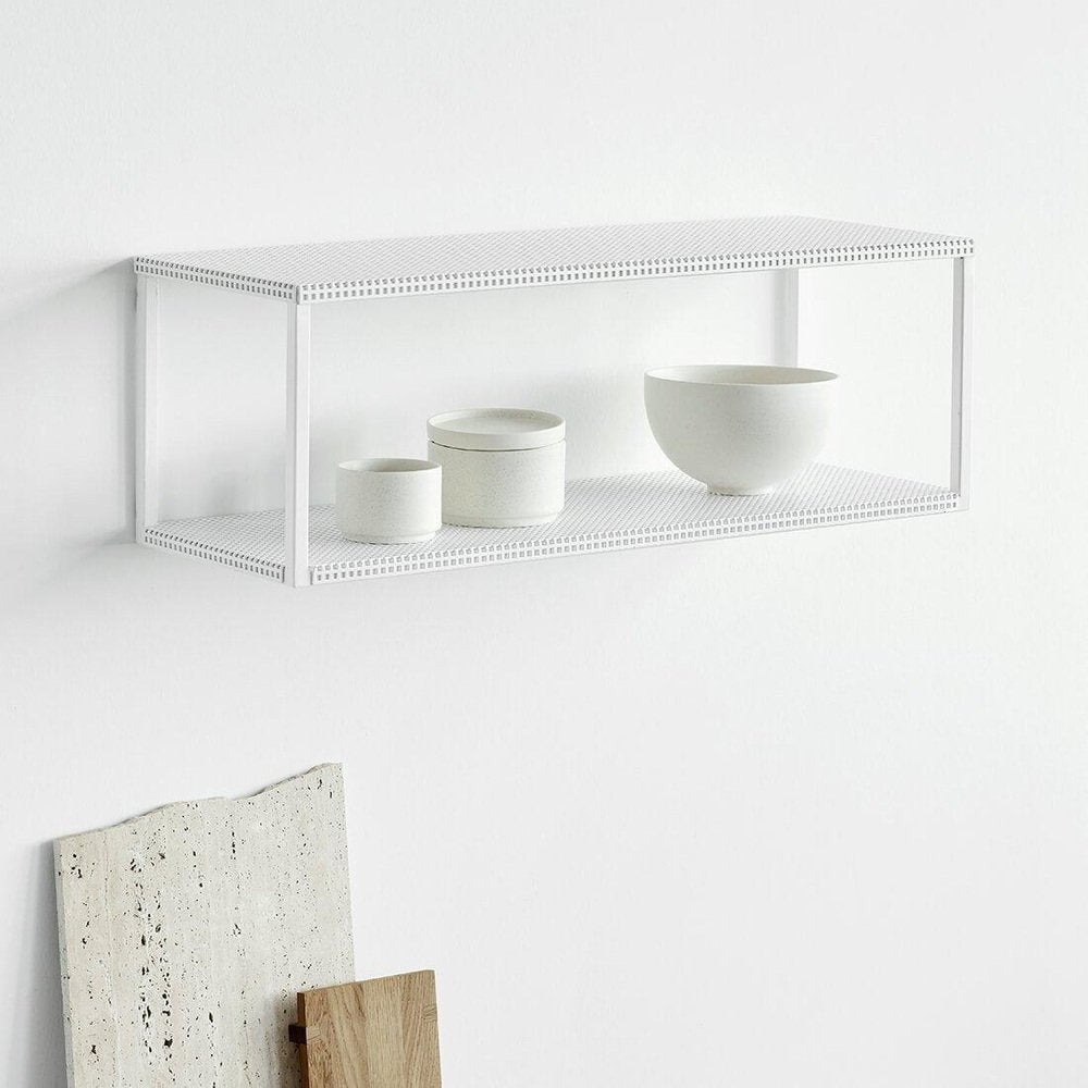 White Grid Wall Shelf by Kristina Dam Studio