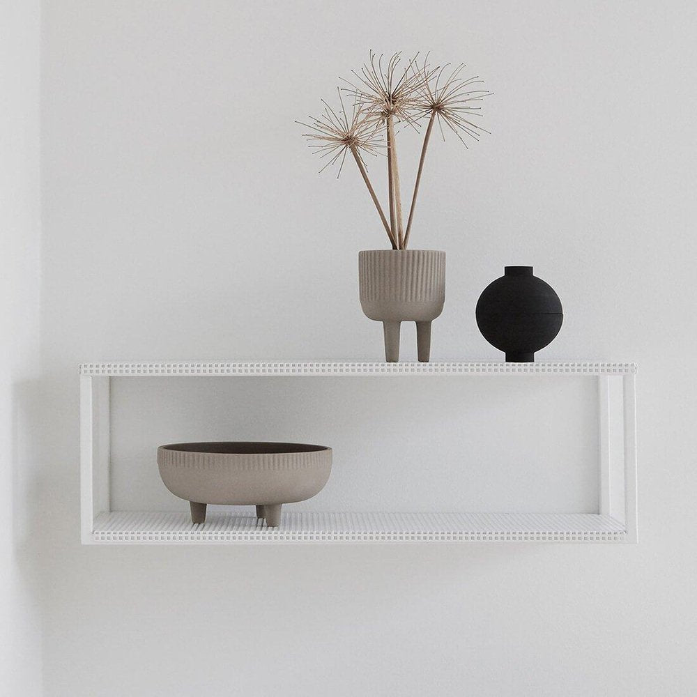 White Grid Wall Shelf by Kristina Dam Studio