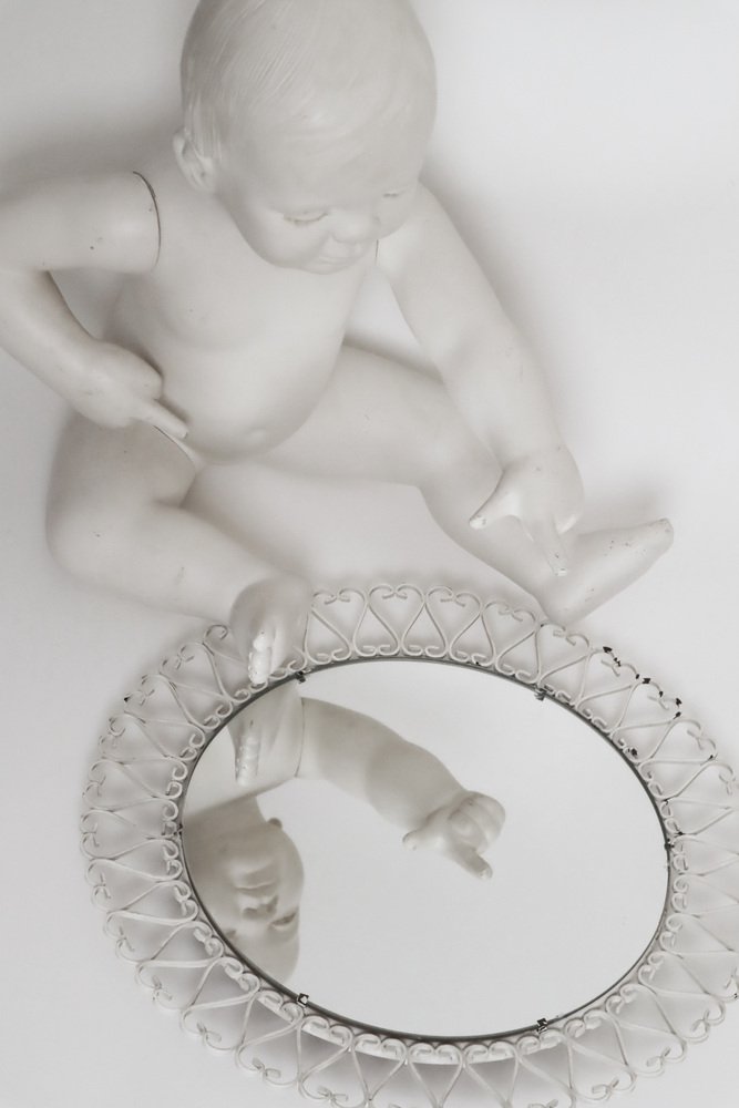 White Heart Loop Mirror, 1950s