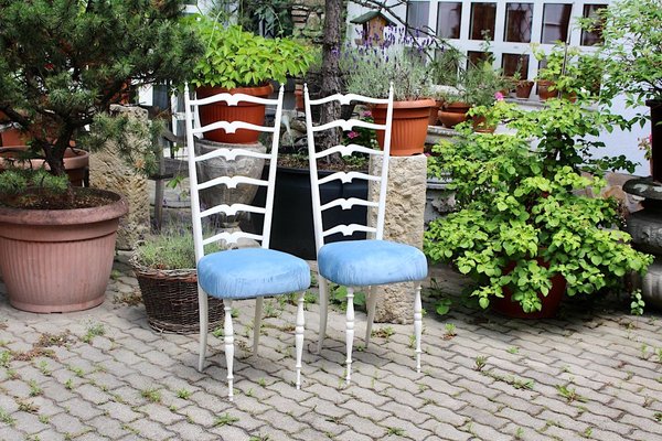 White High Back Side Chairs by Gio Ponti, 1950s, Set of 2-NB-773554