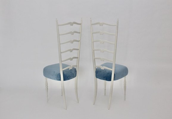 White High Back Side Chairs by Gio Ponti, 1950s, Set of 2-NB-773554