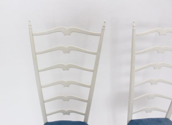 White High Back Side Chairs by Gio Ponti, 1950s, Set of 2-NB-773554