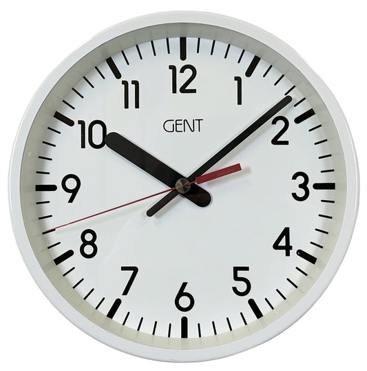 White Industrial Wall Clock from Gent, 1980s