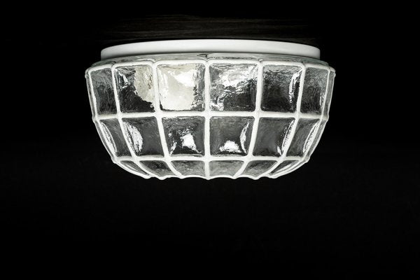 White Iron and Clear Glass Ceiling Lights from Limburg, Germany, 1960s-UGR-1085296