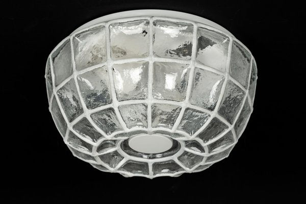 White Iron and Clear Glass Ceiling Lights from Limburg, Germany, 1960s-UGR-1085789