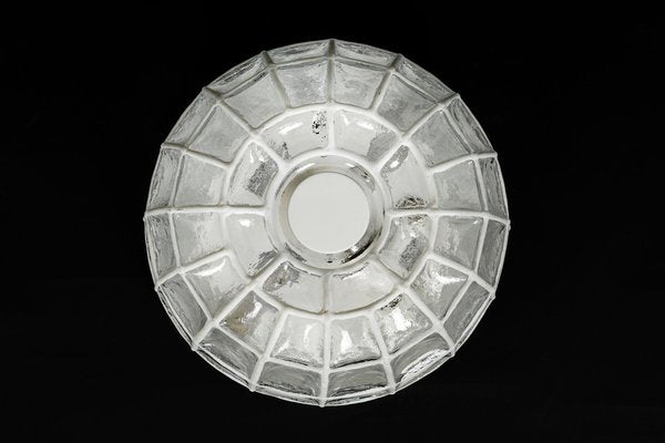 White Iron and Clear Glass Ceiling Lights from Limburg, Germany, 1960s-UGR-1085296