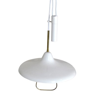 White Lacquered Iron Ceiling Lamp Attributed to Stilnovo, 1960s-JQO-703796