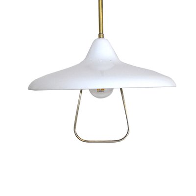 White Lacquered Iron Ceiling Lamp Attributed to Stilnovo, 1960s-JQO-703796