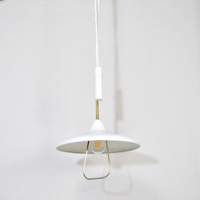 White Lacquered Iron Ceiling Lamp Attributed to Stilnovo, 1960s-JQO-703796