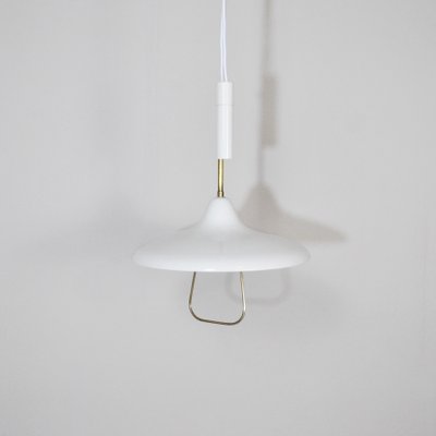 White Lacquered Iron Ceiling Lamp Attributed to Stilnovo, 1960s-JQO-703796