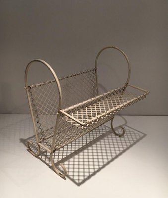 White Lacquered Metal and Perforated Metal Rack by Mathieu Matégot, 1950s-BA-1436605