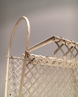 White Lacquered Metal and Perforated Metal Rack by Mathieu Matégot, 1950s-BA-1436605