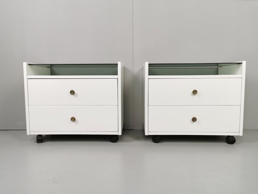 White Lacquered Nightstands by Carlo de Carli for Luigi Sormani, 1960s, Set of 2-PRS-812133