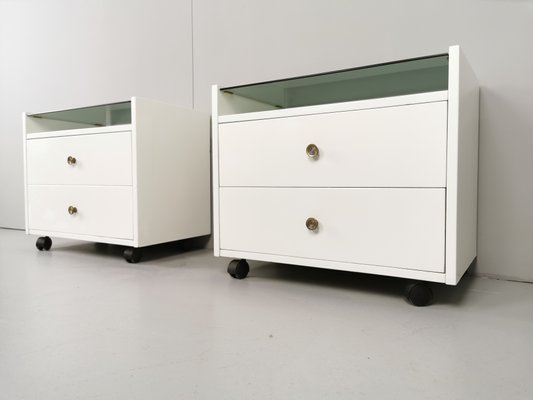 White Lacquered Nightstands by Carlo de Carli for Luigi Sormani, 1960s, Set of 2-PRS-812133