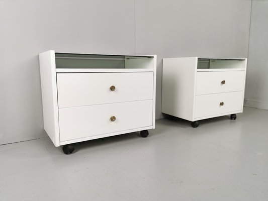 White Lacquered Nightstands by Carlo de Carli for Luigi Sormani, 1960s, Set of 2-PRS-812133