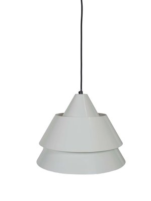 White Lacquered Pendant Lamp Zone by Jo Hammerborg for Fog & Morup, Denmark 1969-UQV-949983