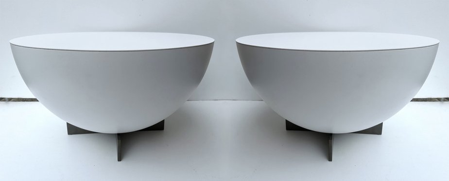 White Lacquered Side Tables by Neil David, 2000s, Set of 2-FUE-1818550