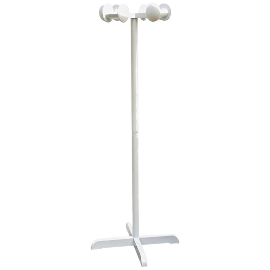 White Lacquered Wood Coat Rack, Italy, 1970s