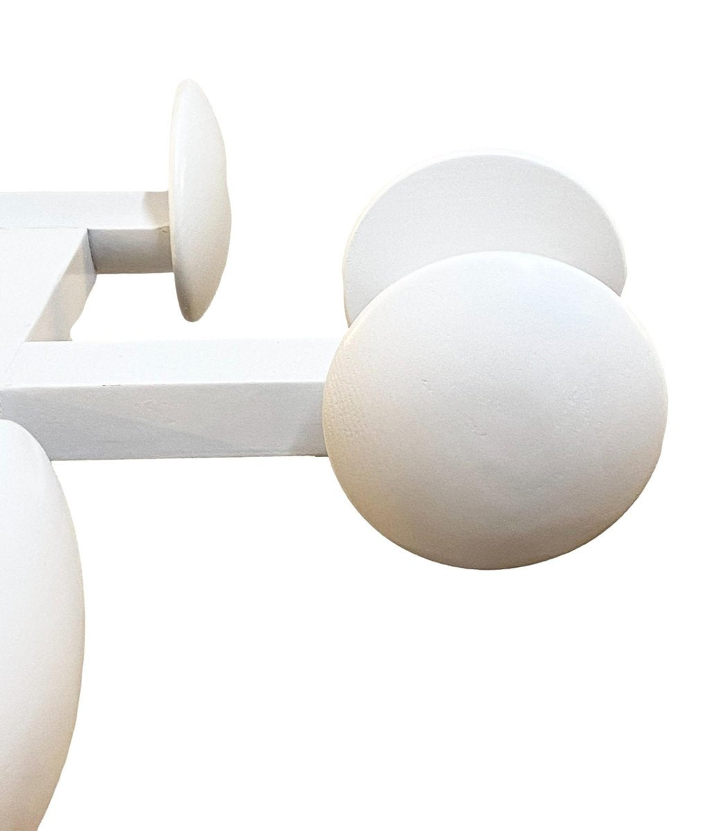 White Lacquered Wood Coat Rack, Italy, 1970s