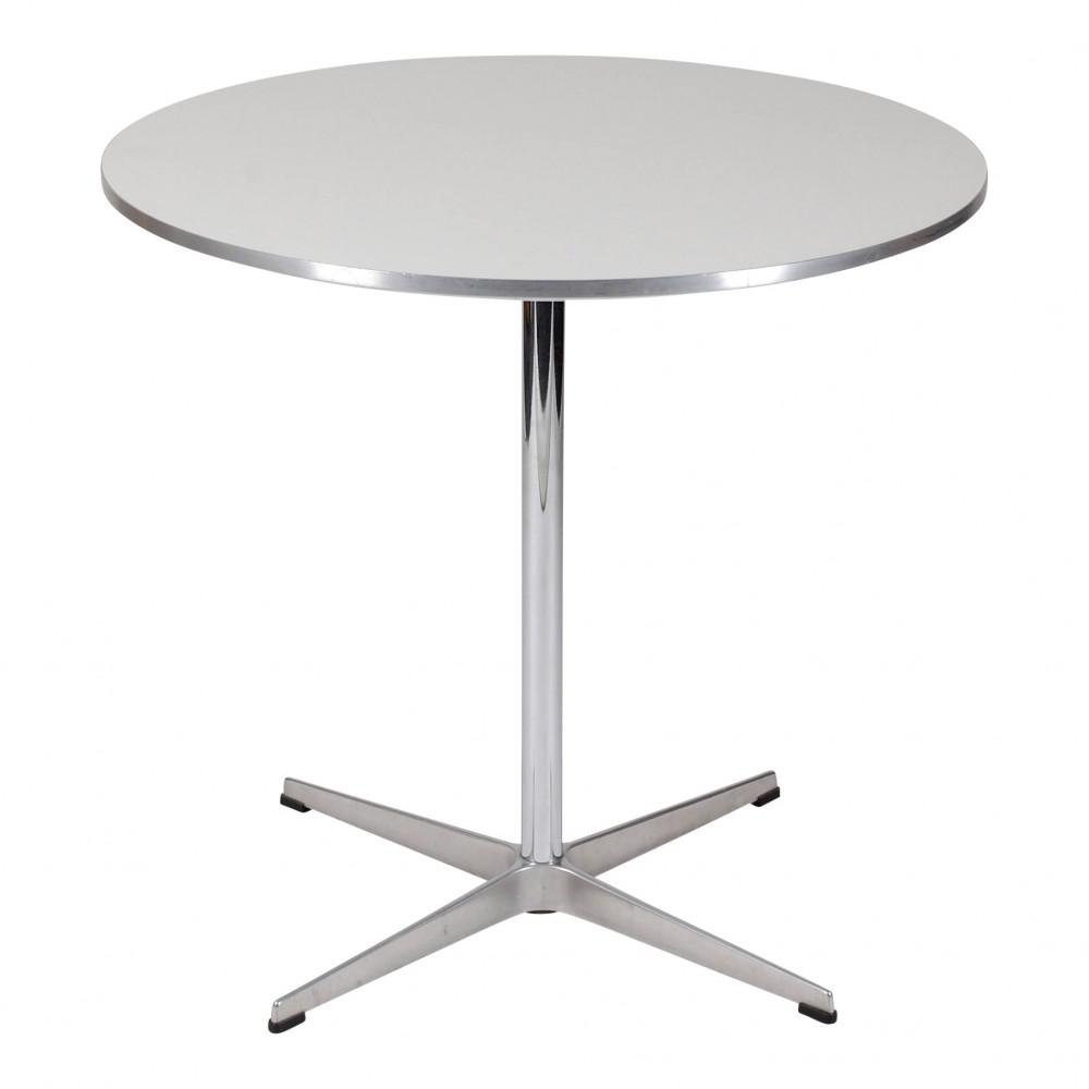 White Laminate Café Table by Arne Jacobsen for Fritz Hansen