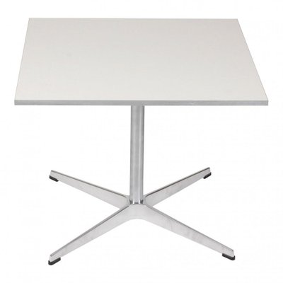 White Laminated Coffee Table with a Metal Border by Arne Jacobsen for Fritz Hansen-MTD-1400174