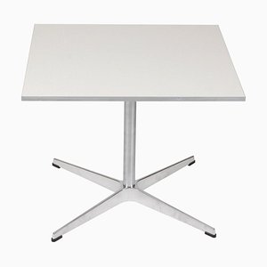 White Laminated Coffee Table with a Metal Border by Arne Jacobsen for Fritz Hansen-MTD-1400174