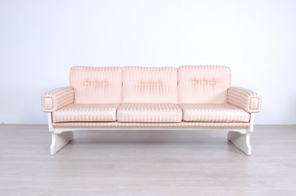 White Laquered Wood 3-Seater Sofa, 1970s-XSG-795757