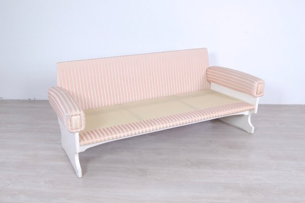 White Laquered Wood 3-Seater Sofa, 1970s-XSG-795757