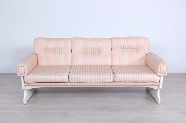 White Laquered Wood 3-Seater Sofa, 1970s-XSG-795757