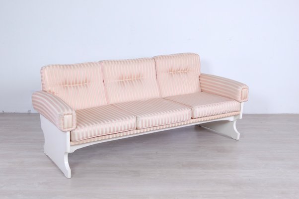 White Laquered Wood 3-Seater Sofa, 1970s-XSG-795757