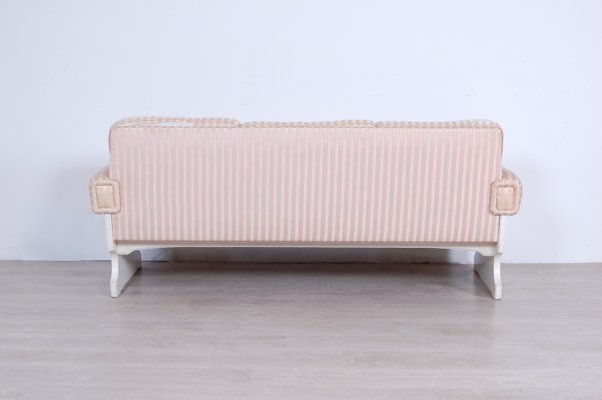 White Laquered Wood 3-Seater Sofa, 1970s-XSG-795757