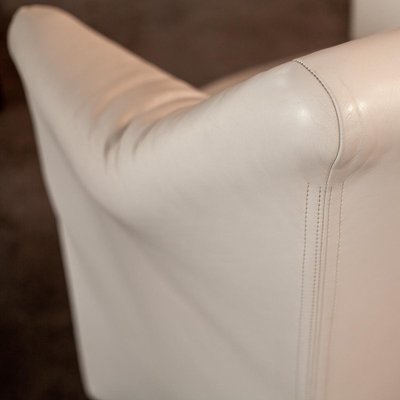 White Leather Tentazione Club Chairs attributed to Mario Bellini for Cassina, 1970s, Set of 2-QVY-1719199