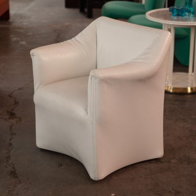 White Leather Tentazione Club Chairs attributed to Mario Bellini for Cassina, 1970s, Set of 2-QVY-1719199